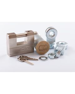 ILS 90mm Heavy Duty Roller Shutter Door Ground Locking Unit and ILS 2000 Padlock Kit | Additional Ground Anchor Security for Roller Shutter Doors on Garages and Lockup Units