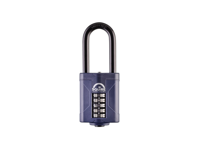 SQUIRE CP60 60MM RECODABLE COMBINATION HARDENED STEEL X LONG SHACKLE