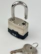 50mm Nickel plated laminated steel padlock with a hardened steel shackle