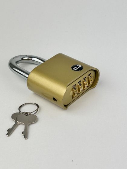 ILS 50mm 4 wheel combination padlock with a hardened steel shackle